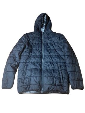 Under Armour Reversible Puffer Jacket - Black / Grey Cloud Print - Boys XL
